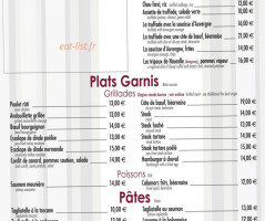 Le Beaujolais menu