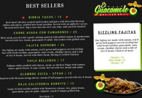 El Guacamole Mexican Grill menu