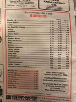 Alf's Ice Cream And Burgers menu