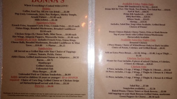 Donna's Lounge menu