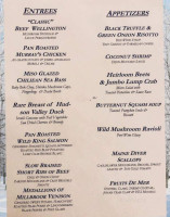 Restaurant X Bully Boy Bar menu