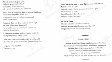 La Table Du Mareyeur menu