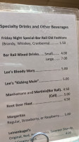 Schult Country Inn menu