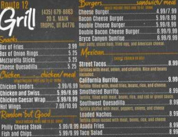 Route 12 Grill menu