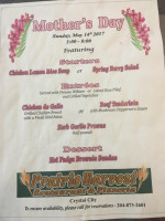 Prairie Harvest menu