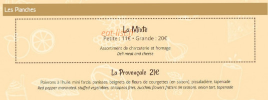 La Kanaille menu