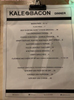 Kale//bacon menu
