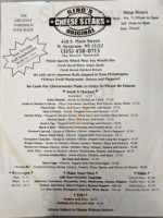 Gino's Original Cheese Steaks menu