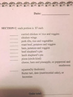 Caralee's Cookery menu
