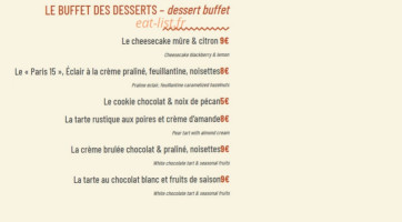 Grand Beau menu