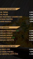 The Indian Corner menu