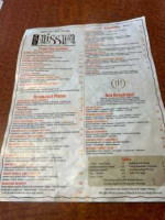The Mission Resturant Mission Beach menu