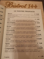 Bistrot 144 menu