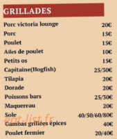 Victoria Lounge menu