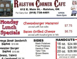 Ralston Cafe menu