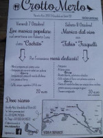 Crotto Merlo menu