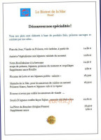 Le Bistrot De La Mer menu