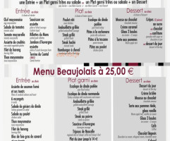 Le Beaujolais menu