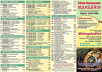 China Mandarin menu