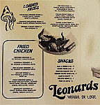 Leonards House Of Love menu