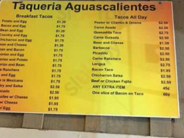 Taqueria Aguas Calientes 2 menu