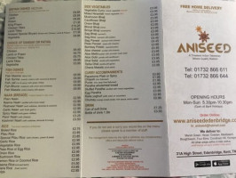 Aniseed menu