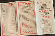 Good Friend Chinese menu