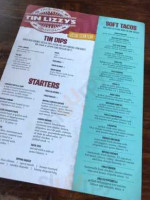 Tin Lizzy’s Cantina menu