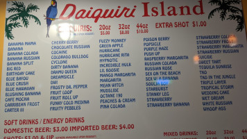 Daiquiri Island menu