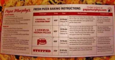 Papa Murphy's Pizza menu