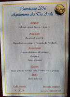 Agriturismo Ai Tre Archi menu