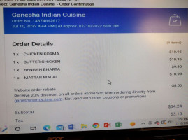 Ganesha Indian Cuisine inside