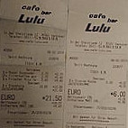 Café Lulu menu