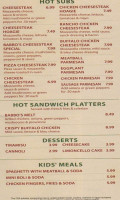 Babbo's Pizza menu