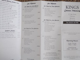 Kings Take Away menu