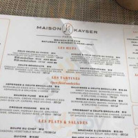 Maison Kayser menu