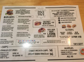 Downtown Burger menu