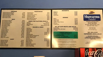 Shawarma Falafel menu