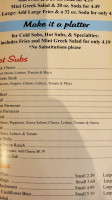 Seminole Subs Gyros menu