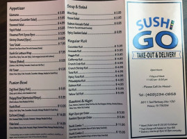Sushi Go menu