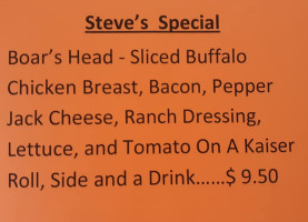 Steve's Place menu