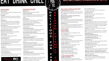 Pub 12 menu