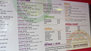 The Juicery menu