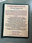 Chair 5 Restaurant menu