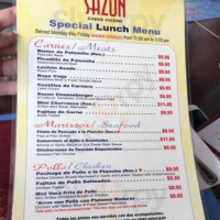 Sazon Cuban Cuisine menu