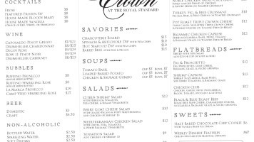 The Crown Bistro menu