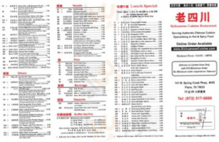 Sichuanese Cuisine menu