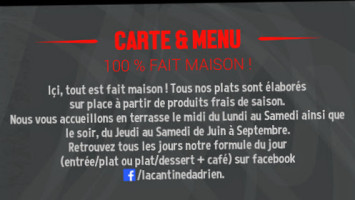 La Cantine D'adrien menu