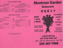 Montrose Garden menu