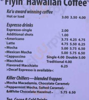 Flyin' Hawaiian Coffee menu